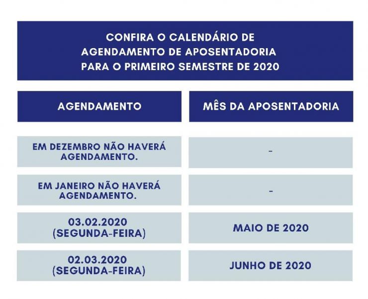 Agendamento de aposentadorias será reaberto em fevereiro