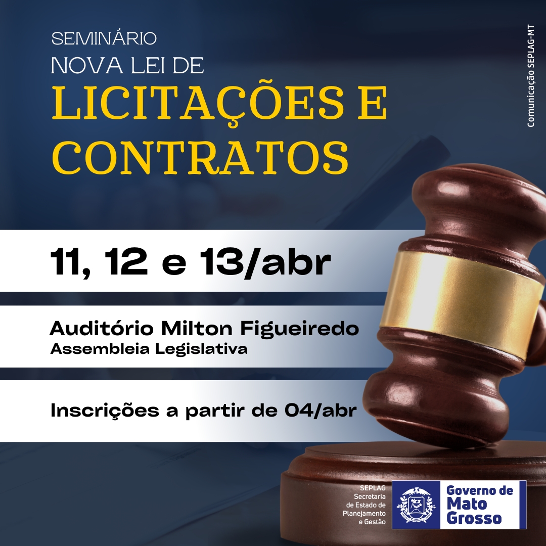 Seplag abre inscrições para seminário sobre a nova lei de licitações