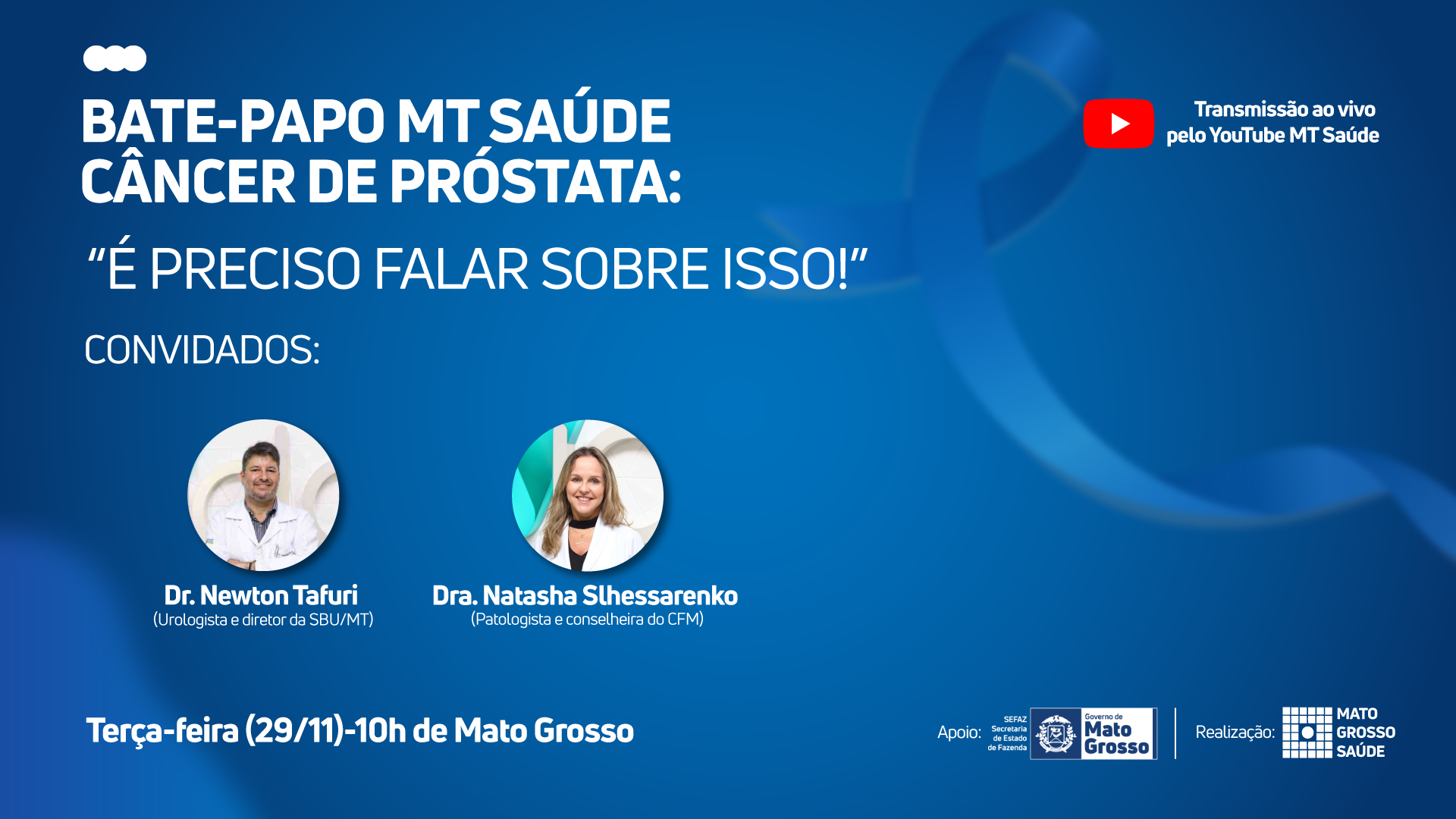 Bate-papo MT Saúde | Câncer de Próstata: É preciso falar sobre isso; próxima terça-feira (29)